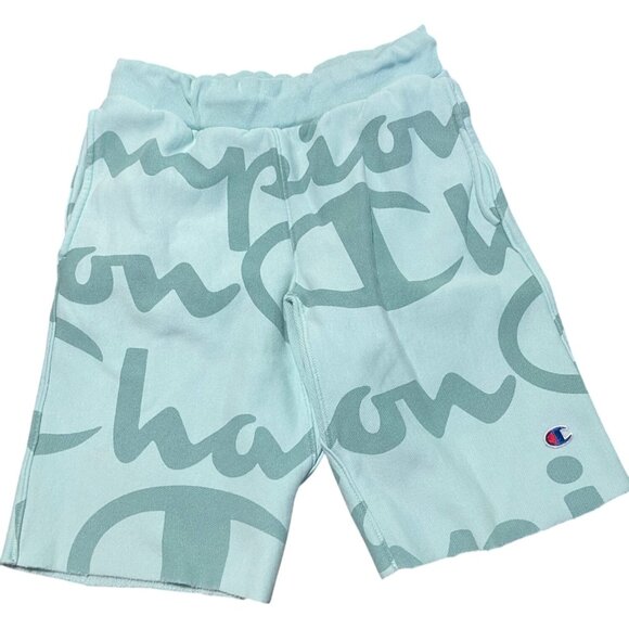 Champion Reverse Weave Mint Green All Over Print Shorts Mens Size Small - Picture 1 of 6